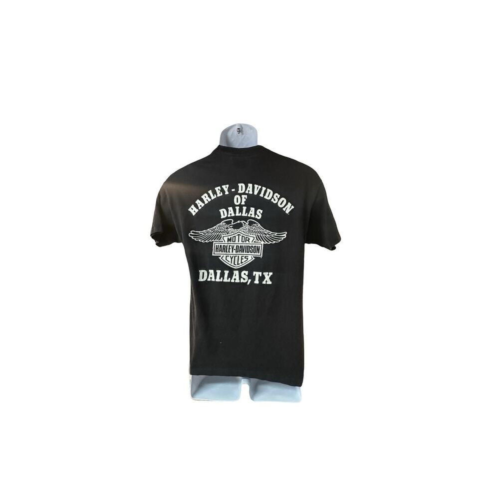 Vintage 1986 Harley Davidson Dallas TX Single Stitch Eagle Has Landed T-Shirt M - Picture 2 of 10